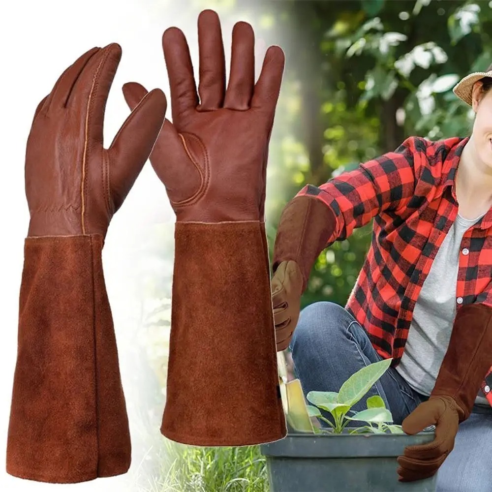 Youtube Leatherwork - Tubo longo luvas de trabalho de