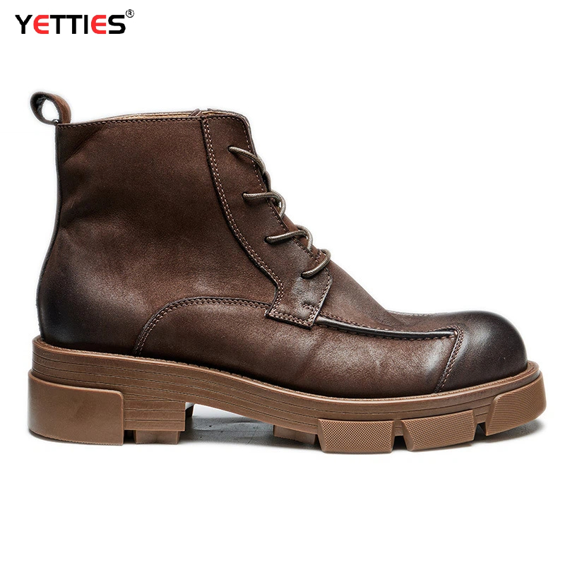 Leatherwork Boots - Botas de combate estilo britânico masculino