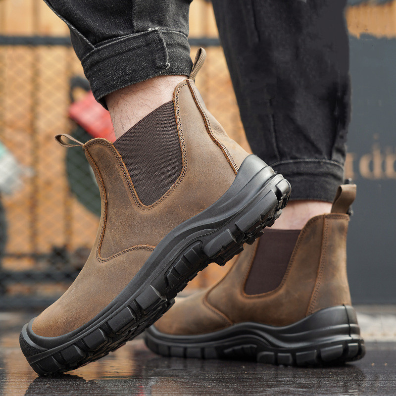 Tamanho grande moda masculina  - Leatherwork Boots avaliação e preço