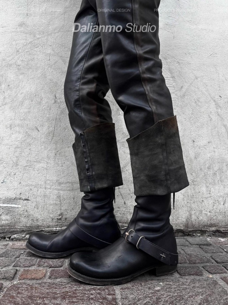 Botas curtas pretas legais par - Youtube Leatherwork avaliação e preço