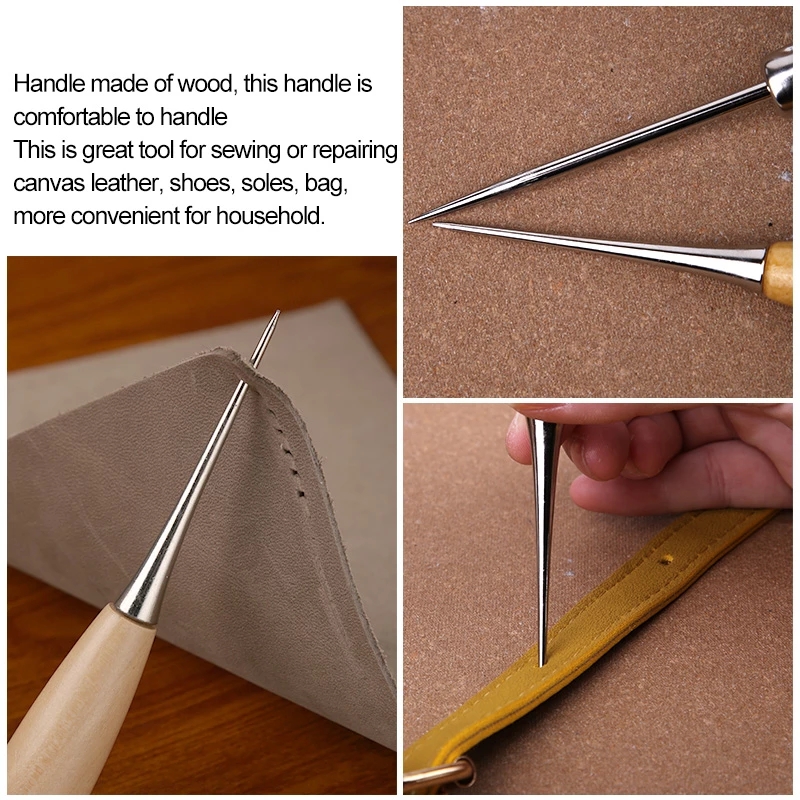 2 Peças Furador de Couro com C - Leatherwork Hand Sewing Needles avaliação e preço